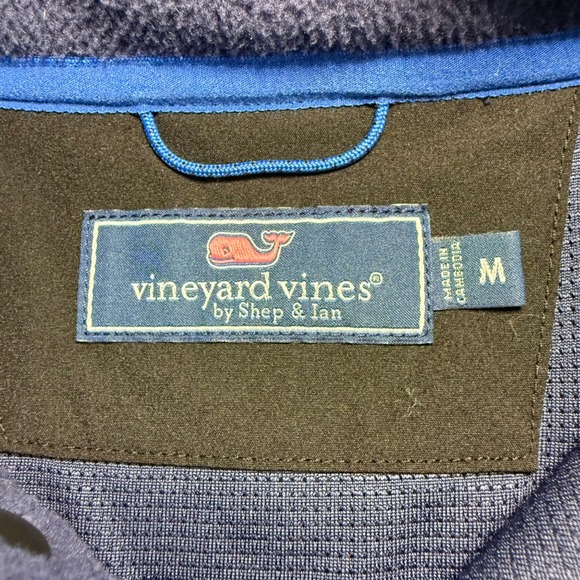 Vineyard Vines Men's Fleece Snap Pullover Sweatshirt Navy Blue Size‎ Medium EUC - Picture 7 of 10